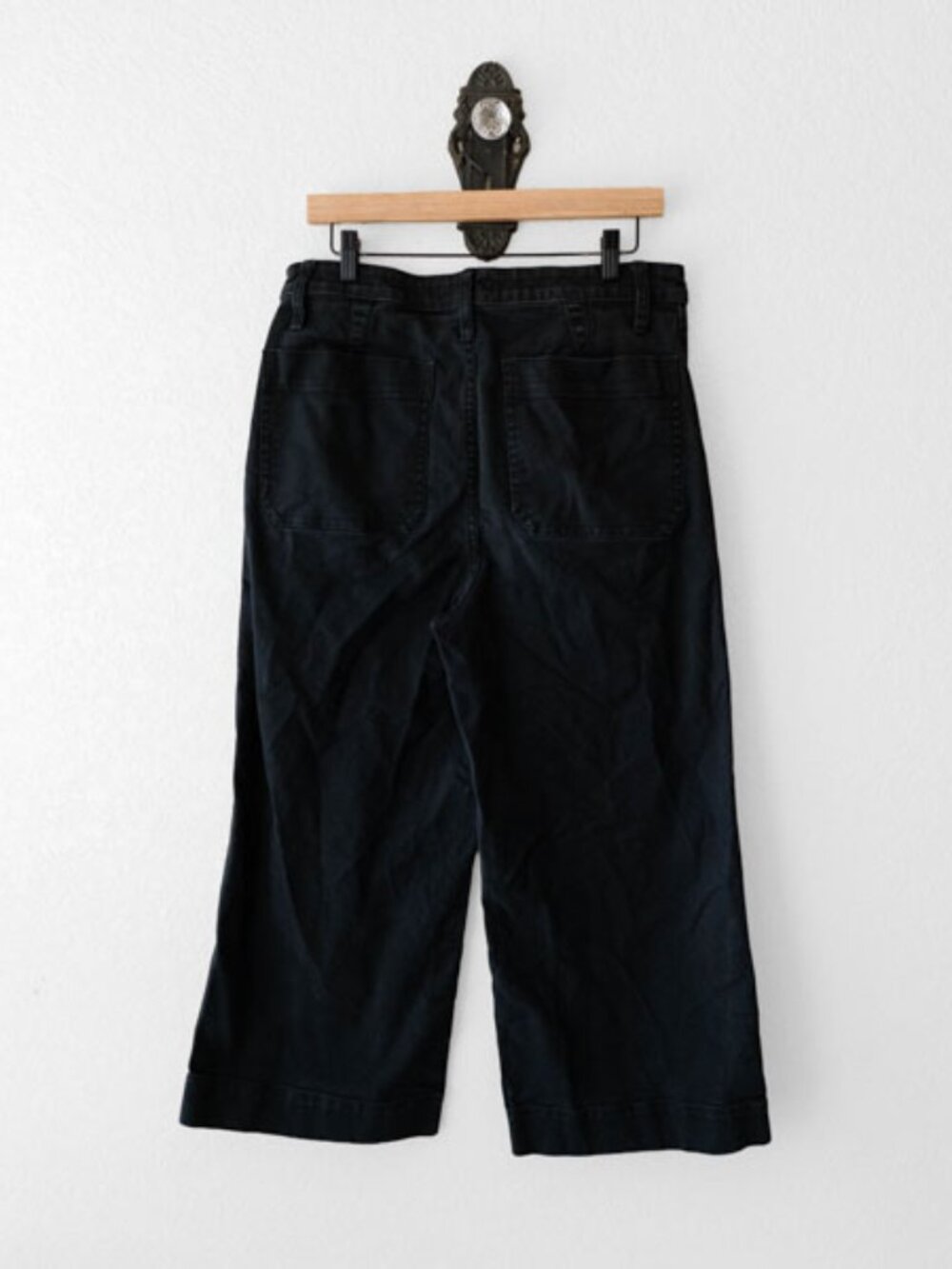 Madewell Black Wide Leg Cropped Jeans Womens 31 High Rise Crop Denim Pants - Picture 8 of 14
